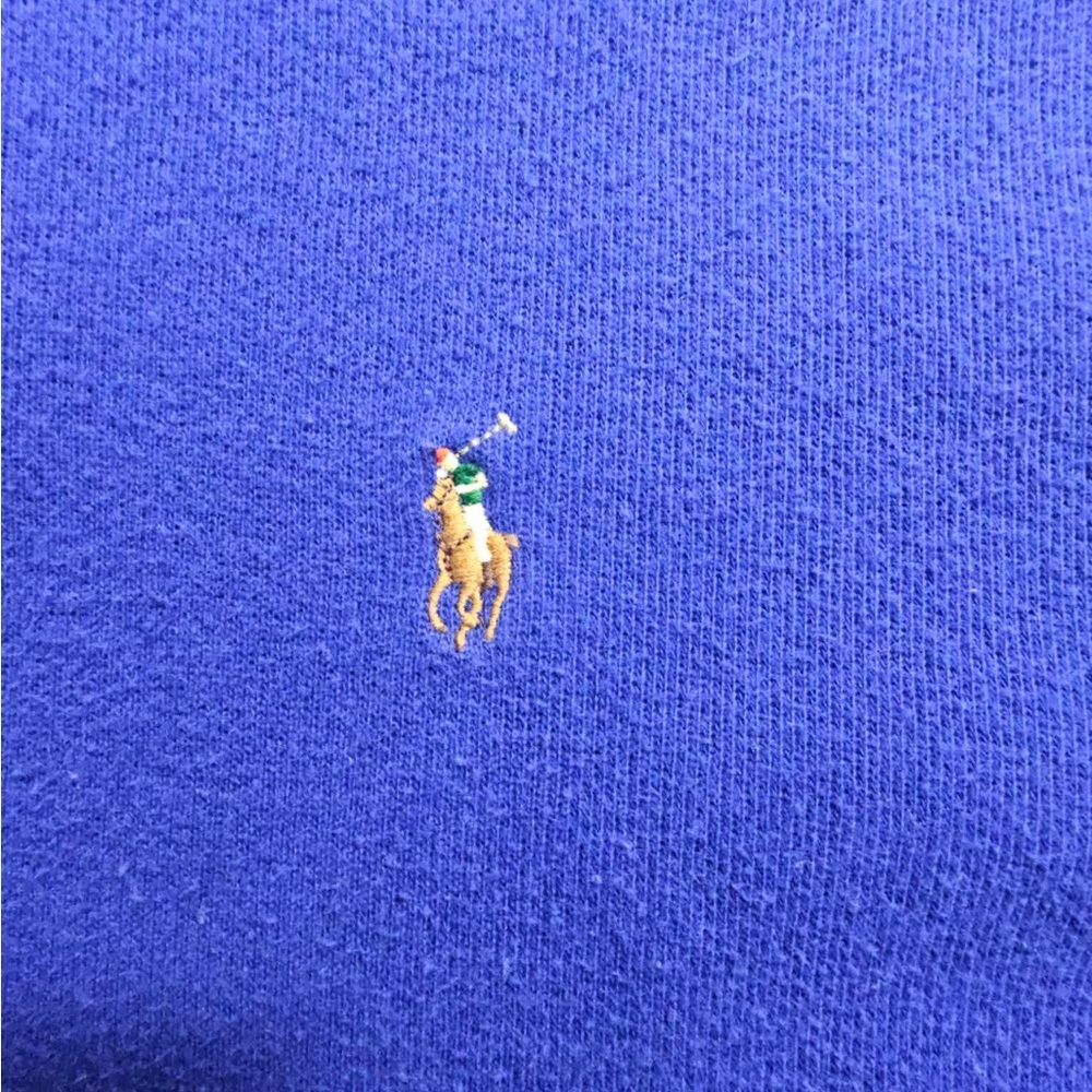 Polo by Ralph Lauren Estate Rib Men's Royal Blue 1/4 Zip-Up Sweater Size Large - Picture 3 of 6